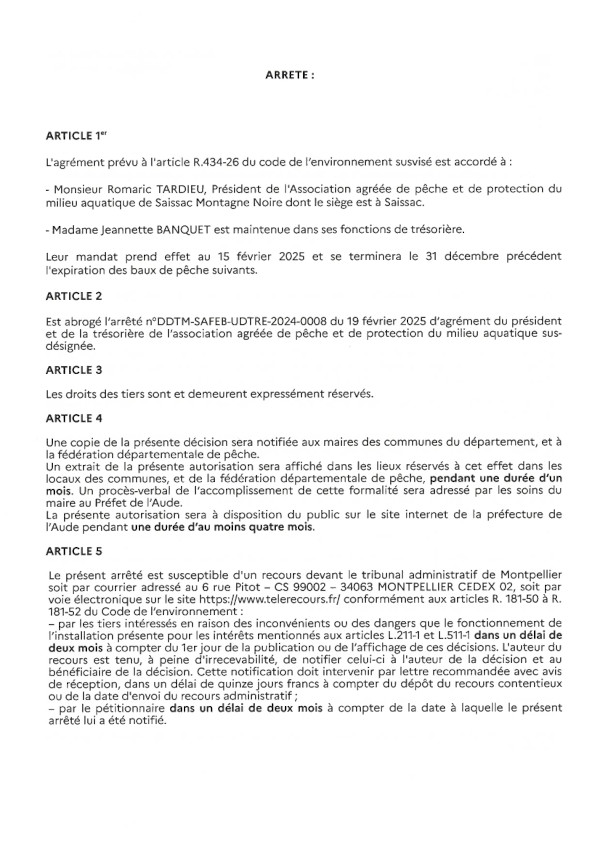 27 02 2025 SAFEB UDTRE 008 Agrement president signe 2