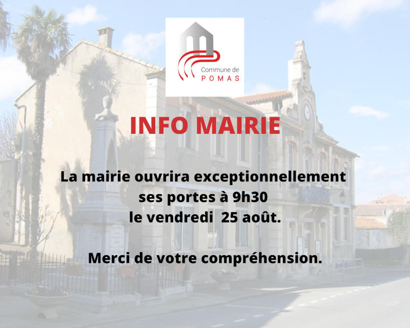 Ouverture mairie