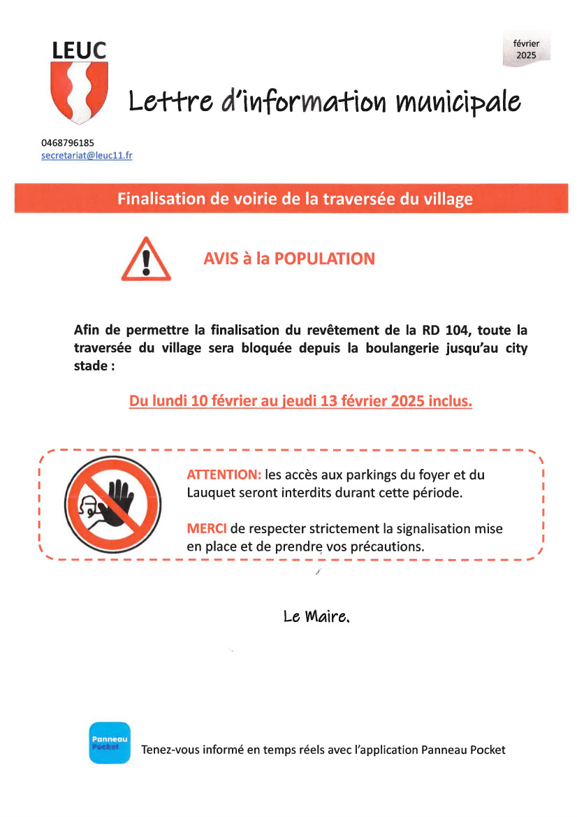 04 02 2025 Information Leuc   Urgent