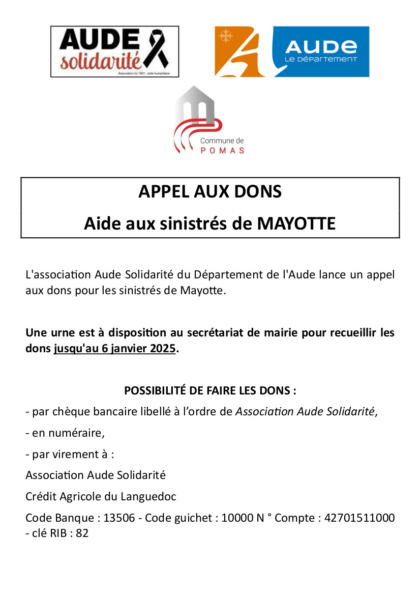19 12 2024 APPEL AUX DONS MAYOTTE