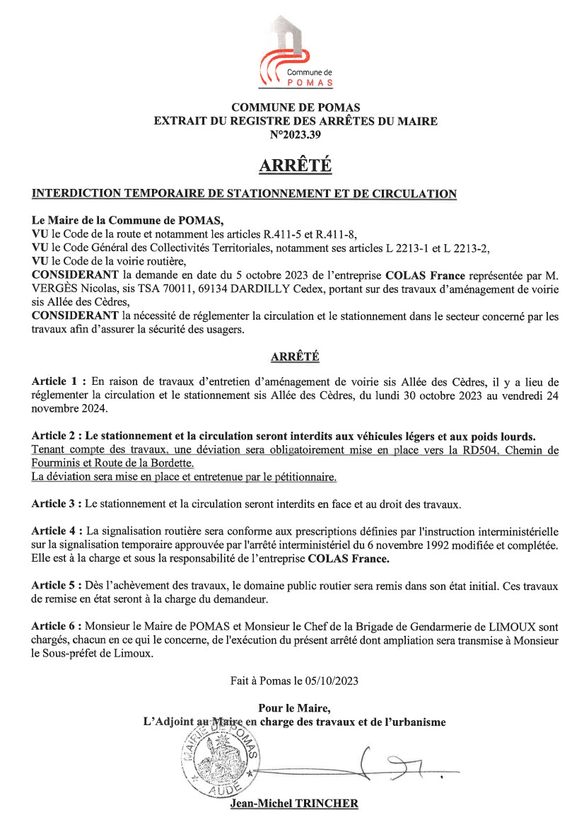 Fermeture allée des cèdres
